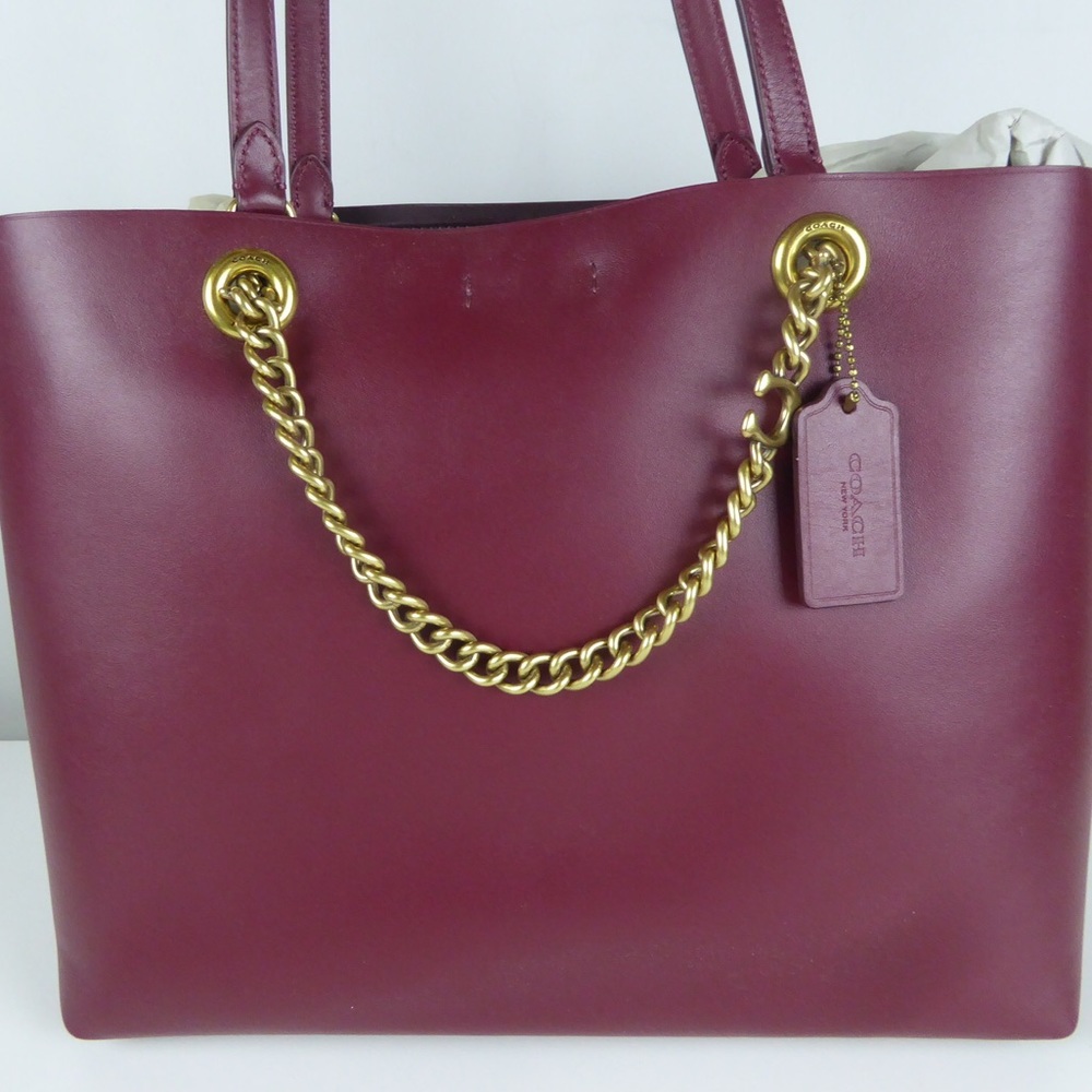 Coach Signature Chain Central Leather Tote Bag NWT - Picture 4 of 10